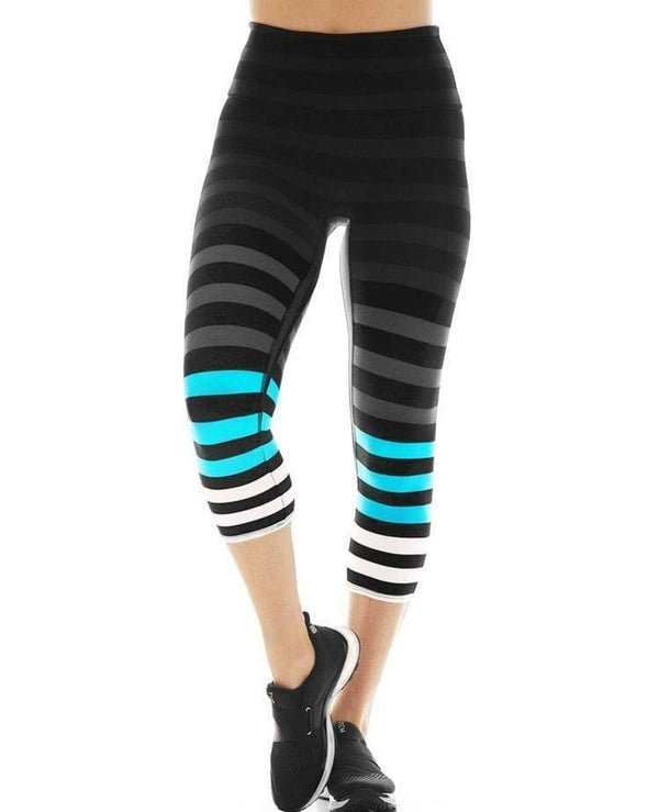 K-Deer High Waisted Capri In Laura Stripe - Fitness Fashions