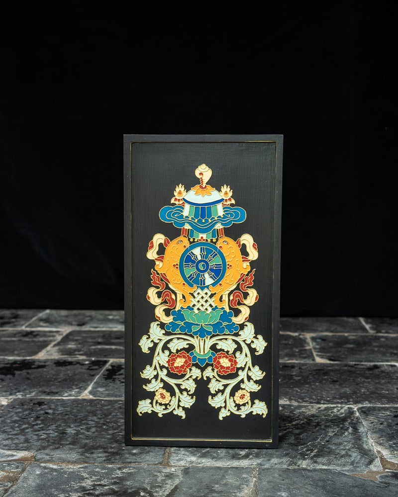 Vase of Treasure Relief Painted Wall Hanging
