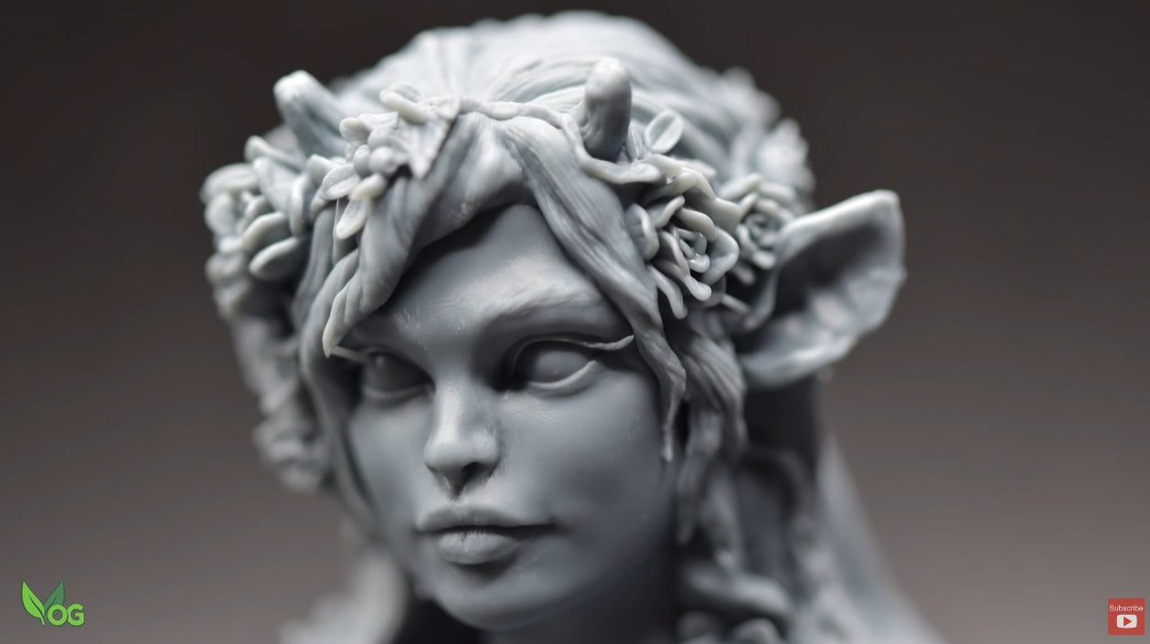Close up look of the 3D printed Faun Girl model