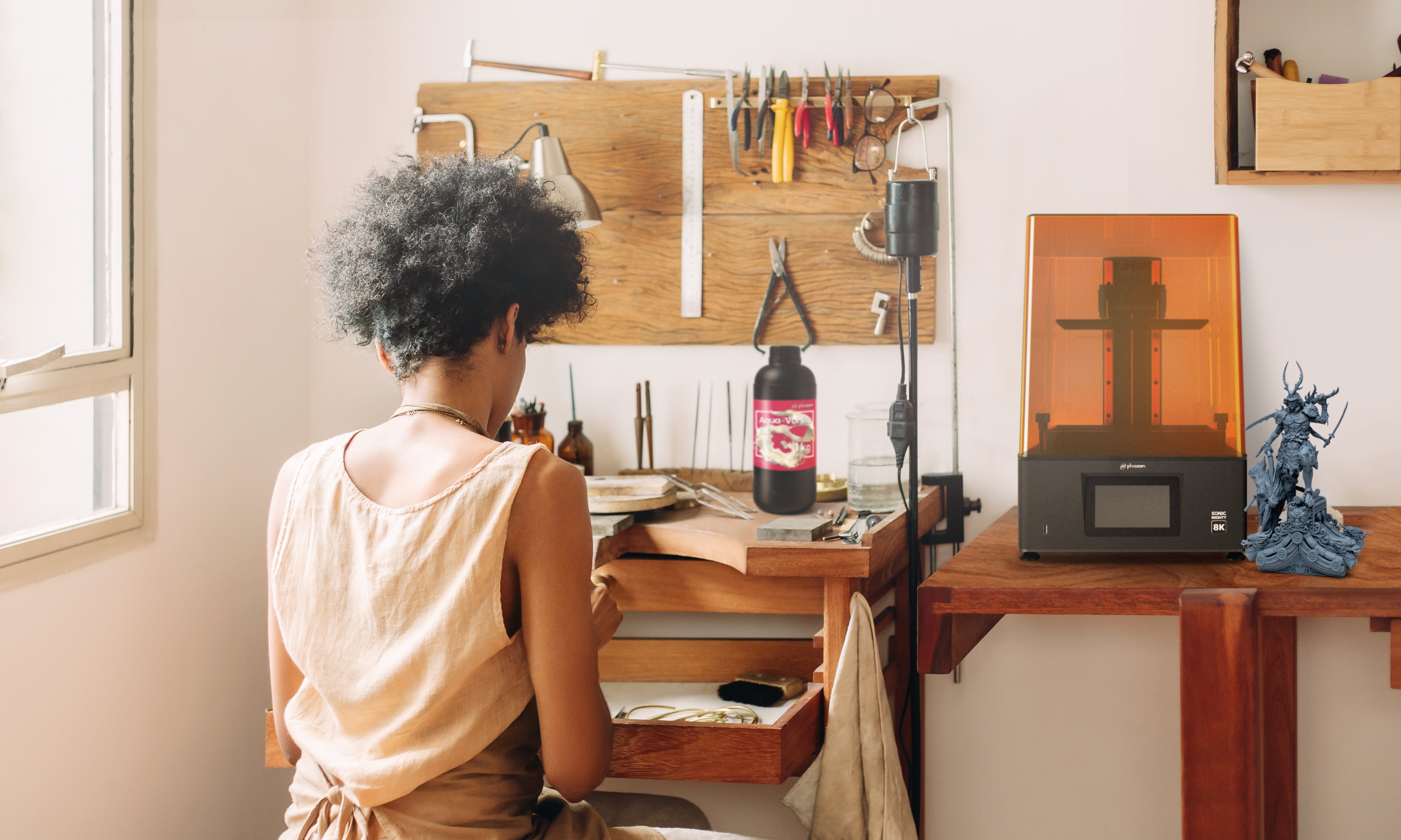 A student with 3D printing