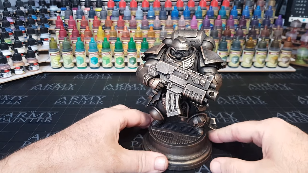 Final result of space marine warhammer 40000 inspired 3d printed model