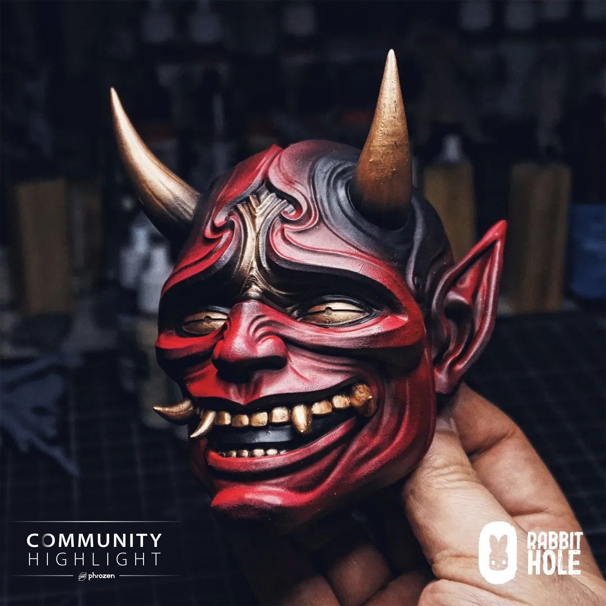 Oni Wall Mask printed by Sonic Mighty 4K