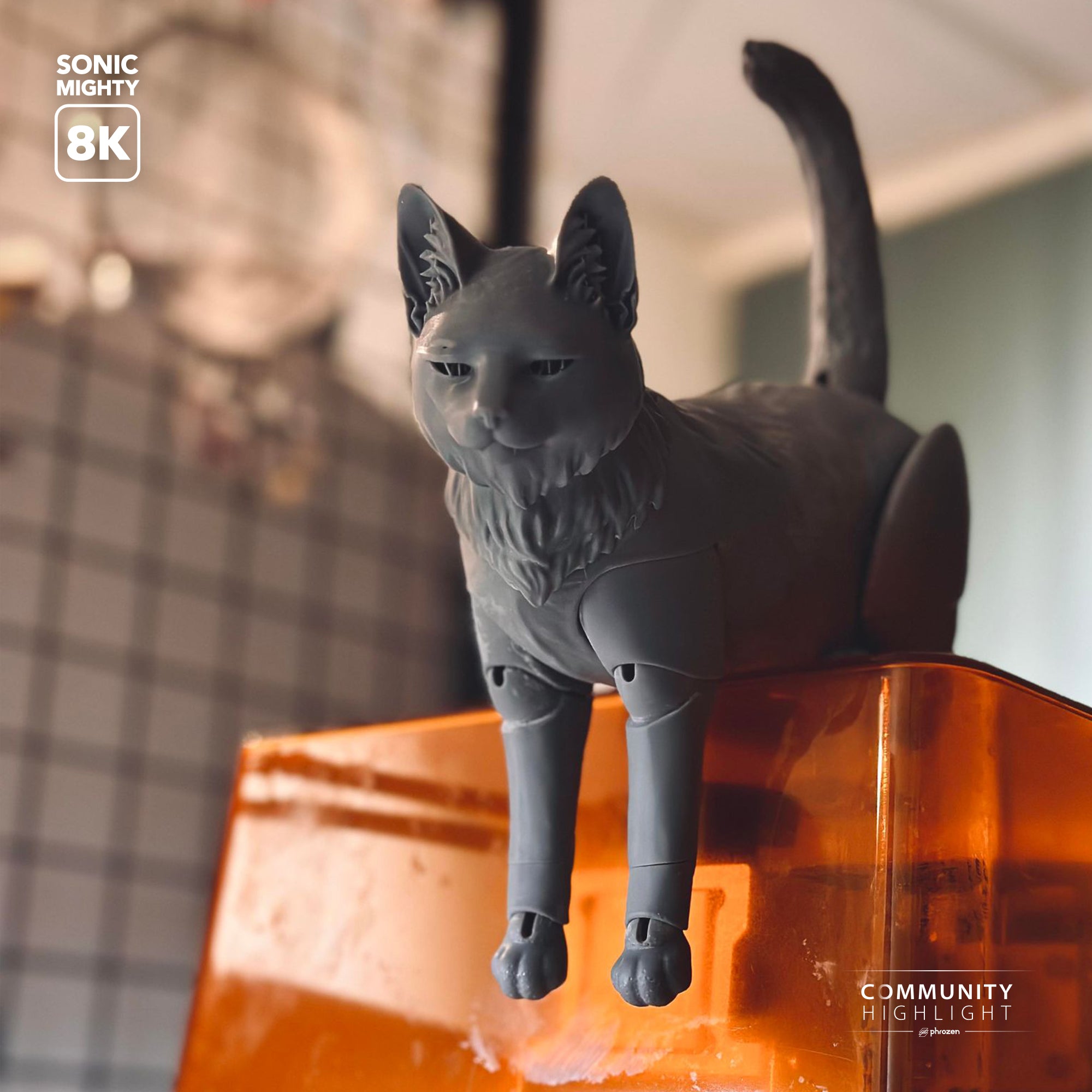 3d printed ball joined doll cat