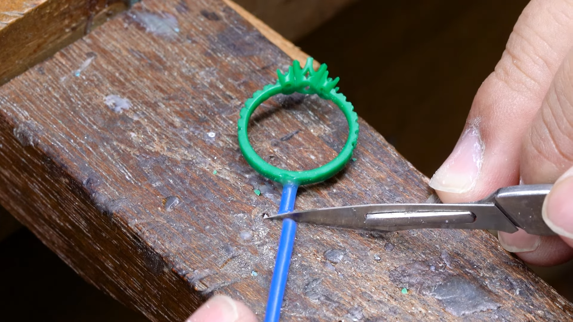 Attach 3d print ring to wax tree