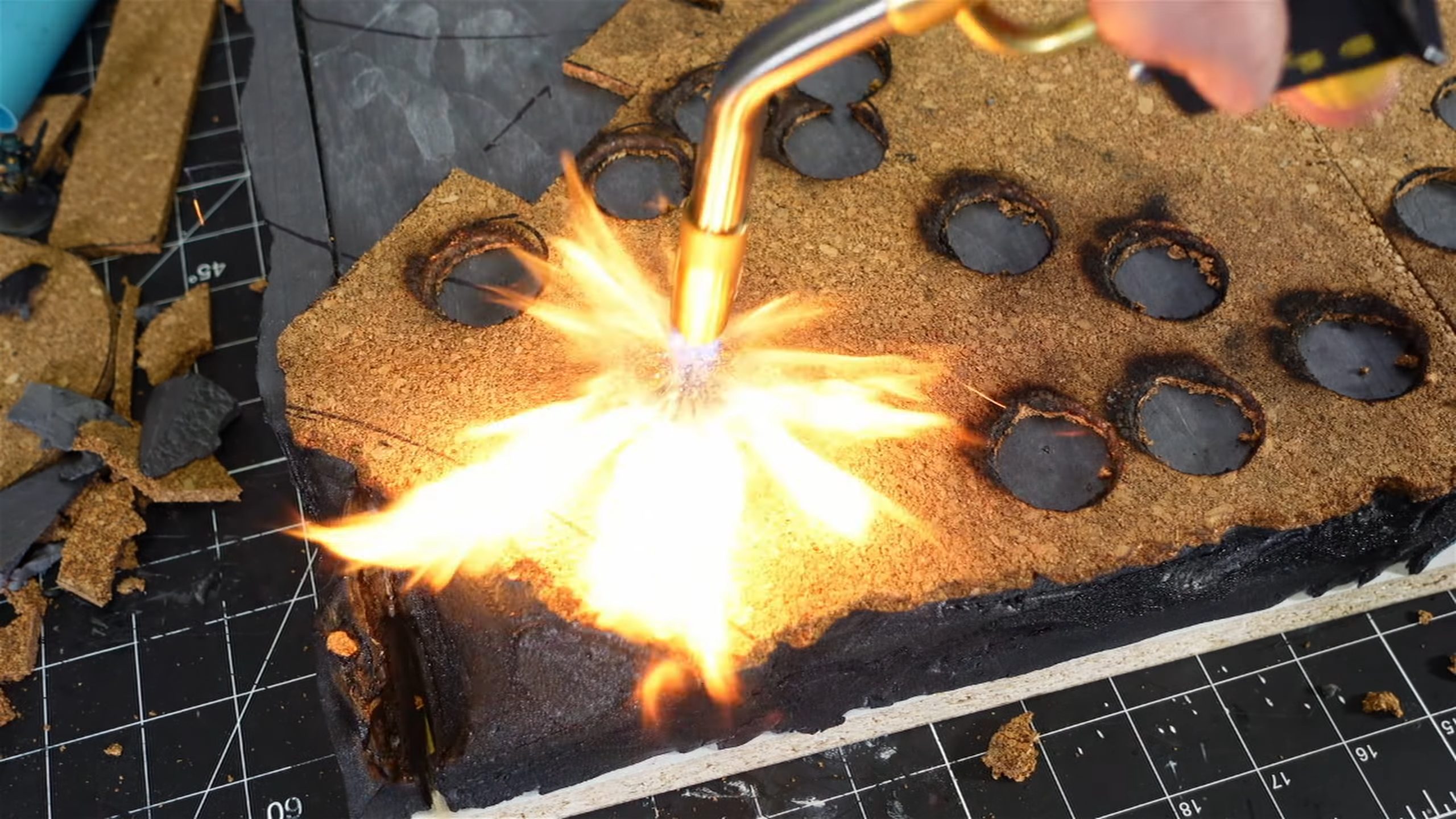 Using blowtorch to make a crater hole