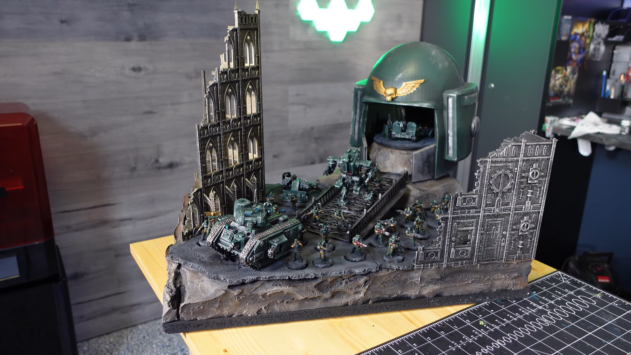 ウォーハンマー 40K からインスピレーションを得た 3D プリント ミニチュア ジオラマ