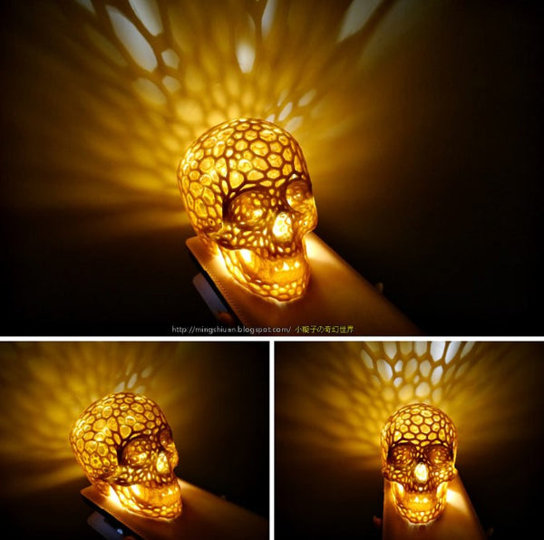 Voronoi Inspired Skull Lamp