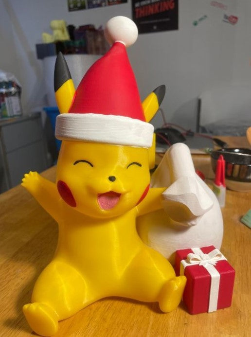 3Dプリントされたクリスマスピカチュウ