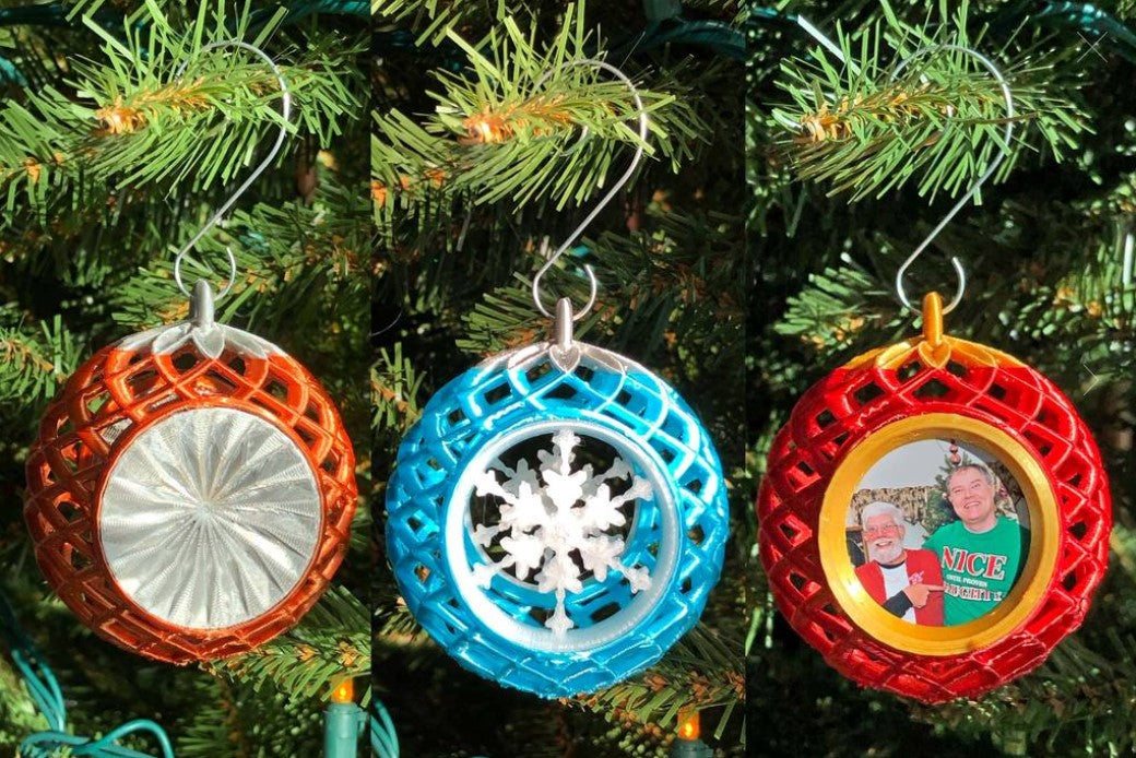 3D printed Christmas tree ornaments