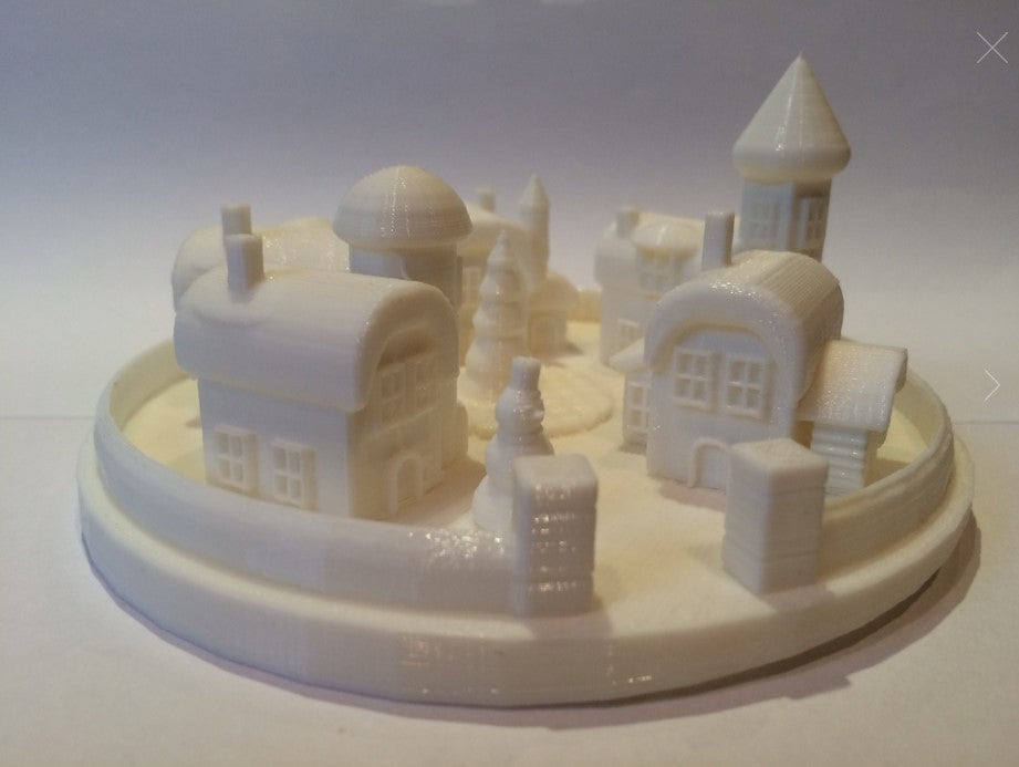 3D printed Christmas village