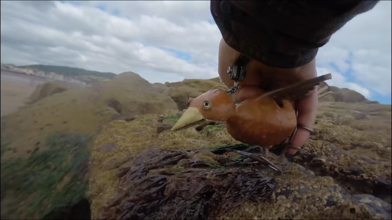 intricately articulated puppetry Dabchick