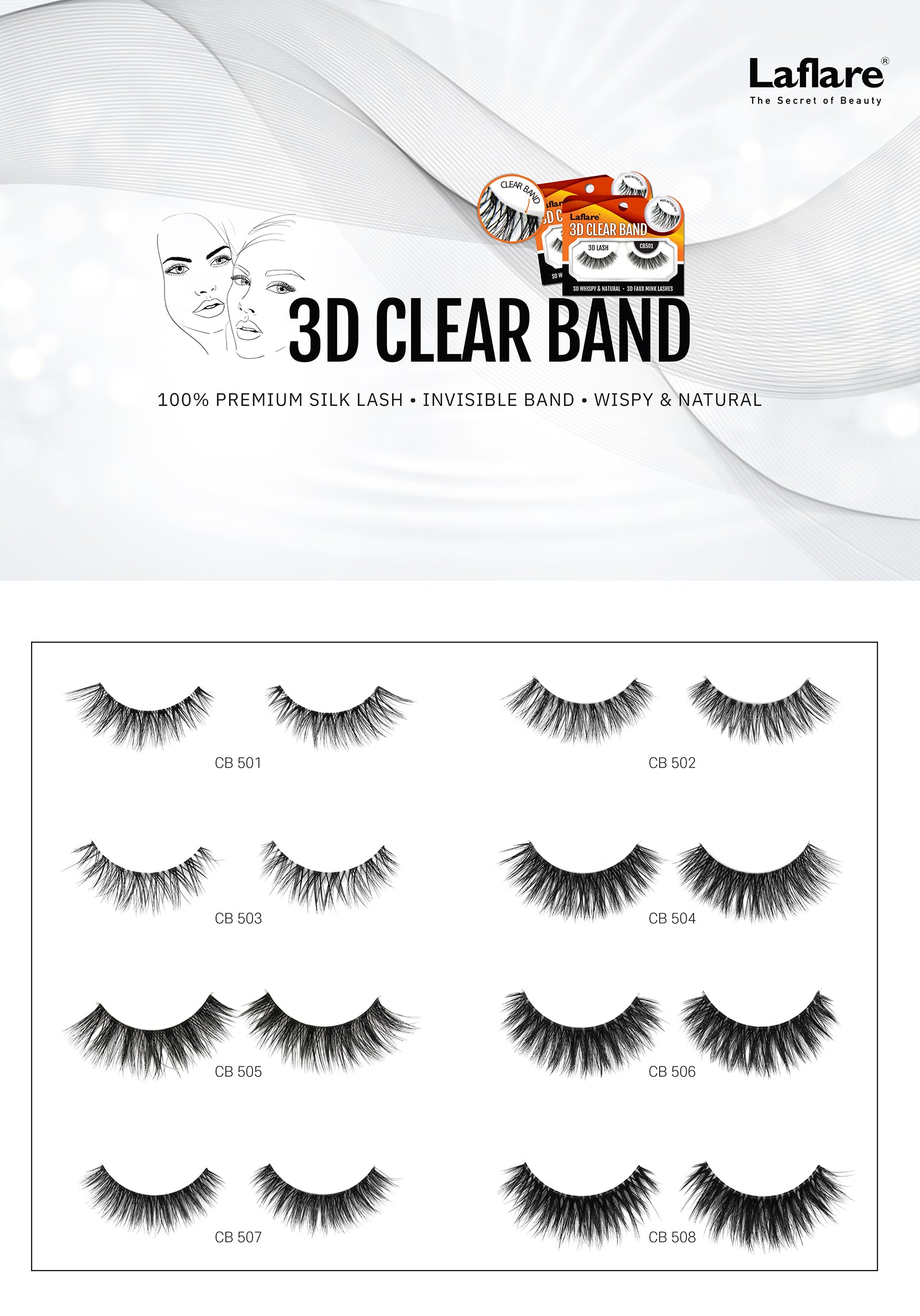 LAFLARE_3D CLEAR BADN EYELASHES