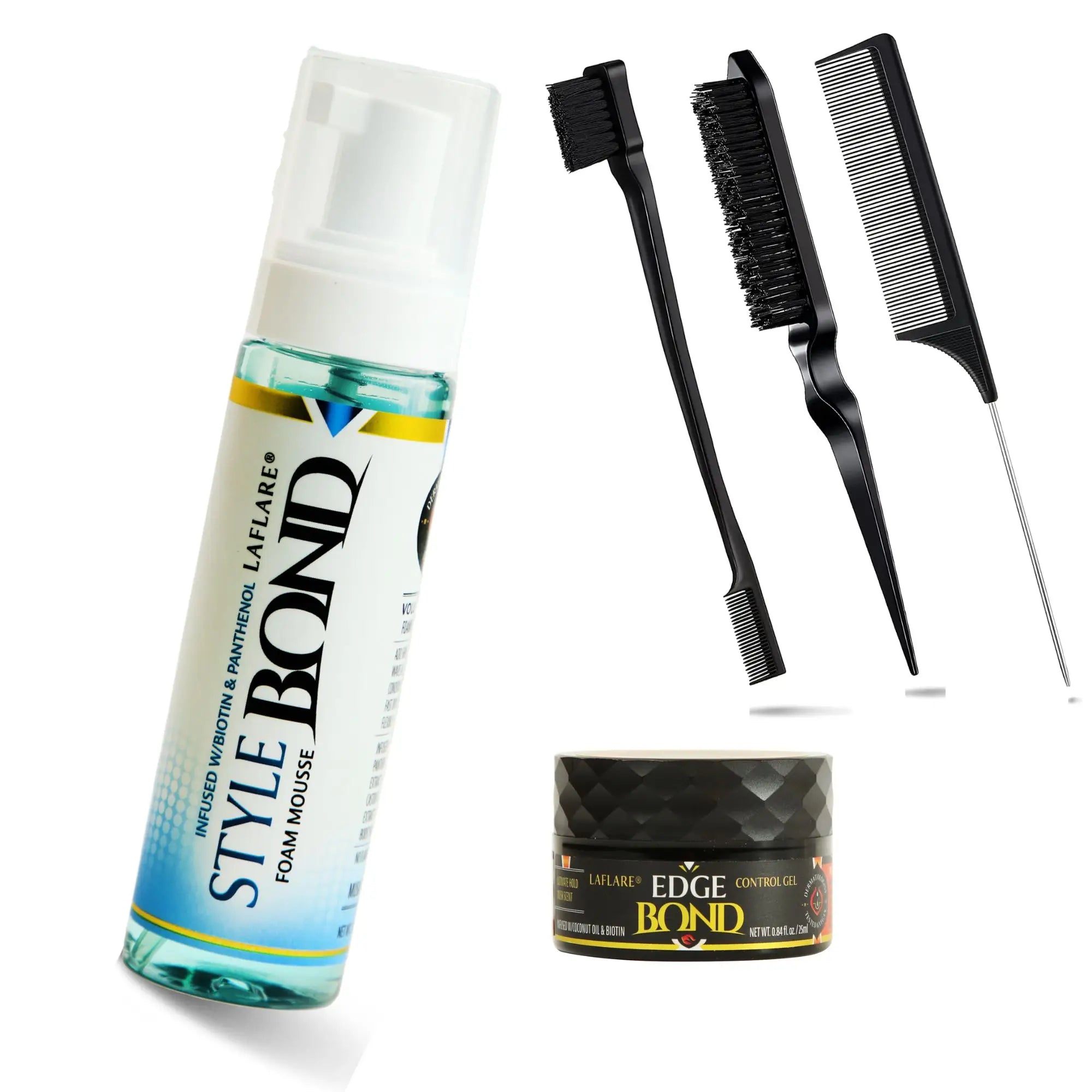 Hair Styling Mousse and Edge Control with Comb Set