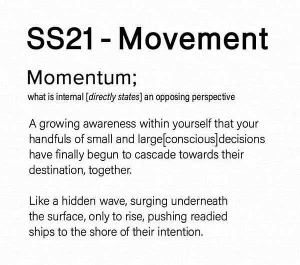 Season Twenty One Movement short passage about momentum and focus guiding us to our intended goal over time even though it may not seem like it