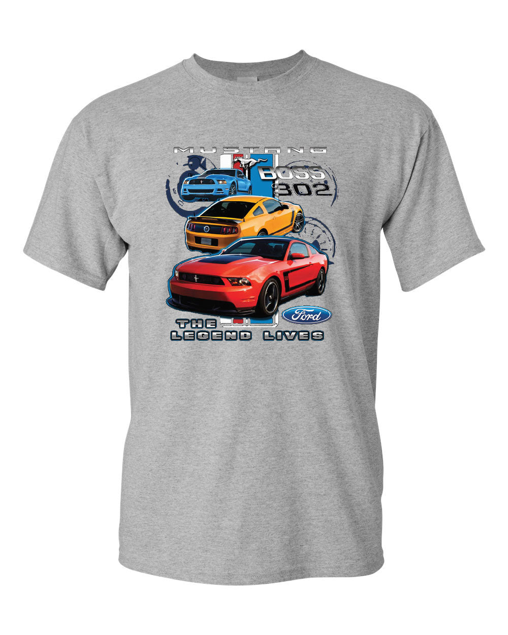 Licensed Ford Mustang Boss 302 The Legend Lives T-Shirt Muscle Car Tee ...