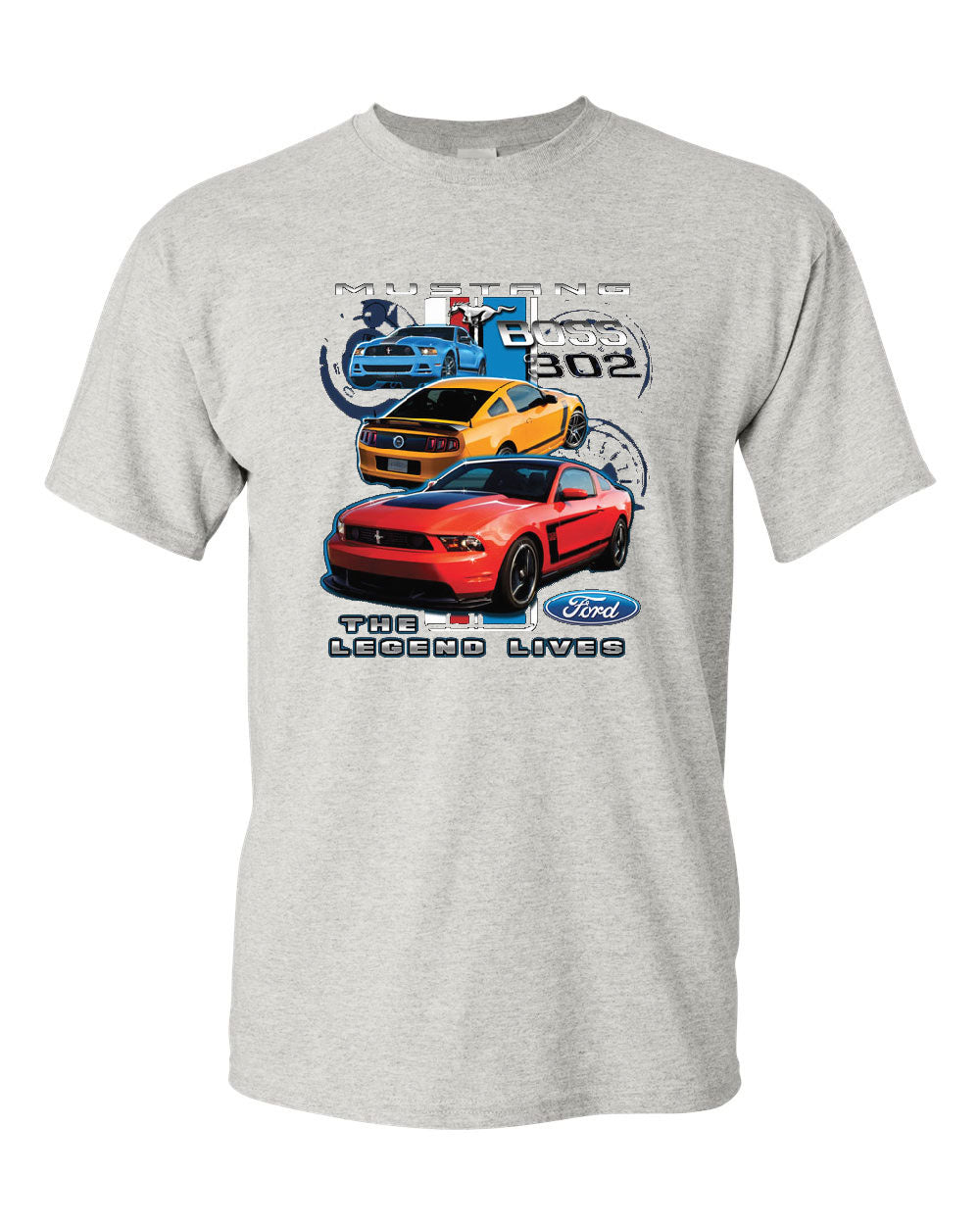 Licensed Ford Mustang Boss 302 The Legend Lives T-Shirt Muscle Car Tee ...