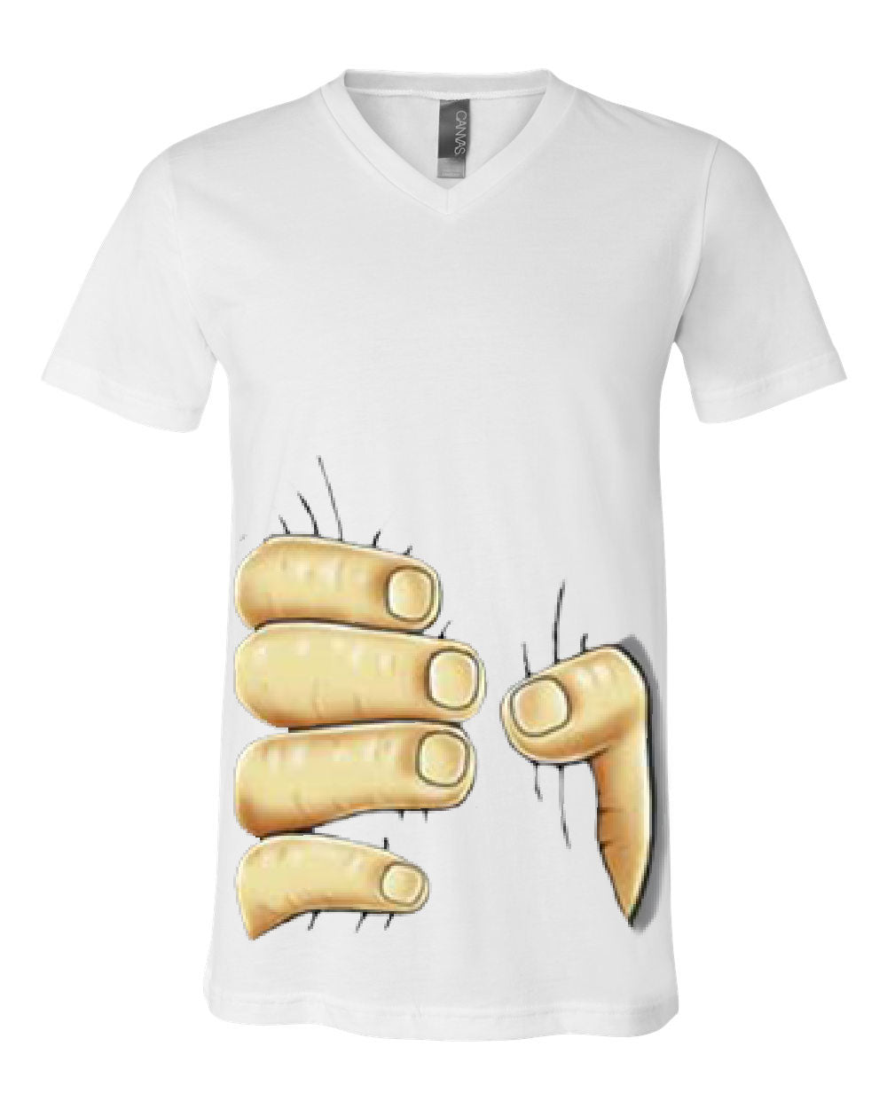 Giant Hand Squeezing V-Neck T-Shirt Funny Male Hand Grabbing Tee | eBay