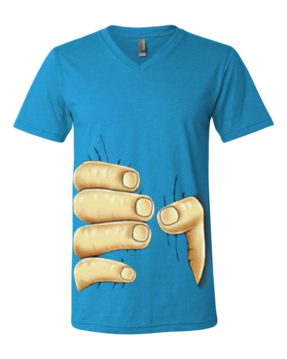 Giant Hand Squeezing V-Neck T-Shirt Funny Male Hand Grabbing Tee | eBay