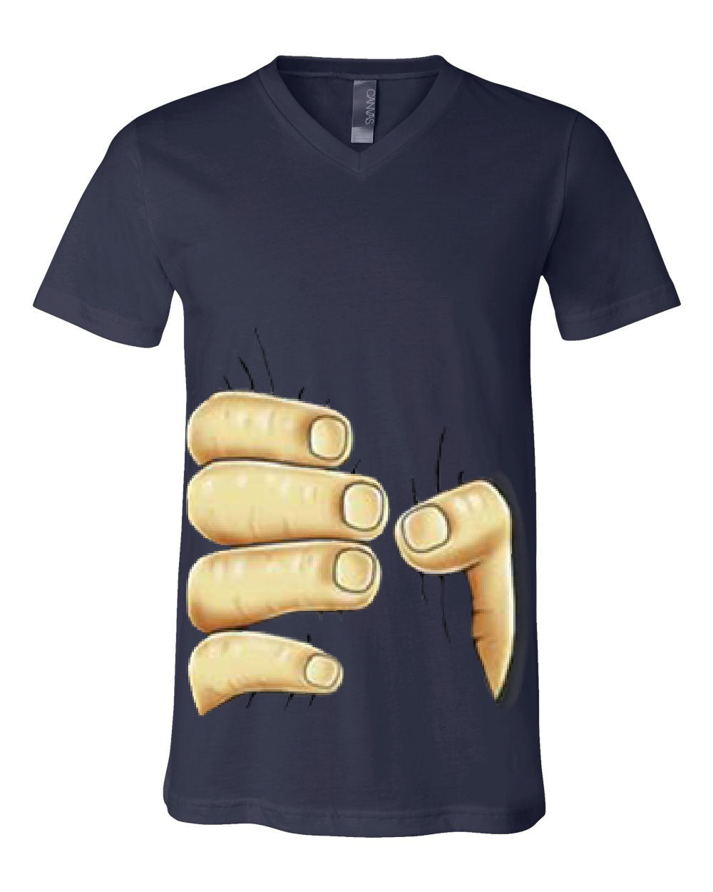 Giant Hand Squeezing V-Neck T-Shirt Funny Male Hand Grabbing Tee | eBay