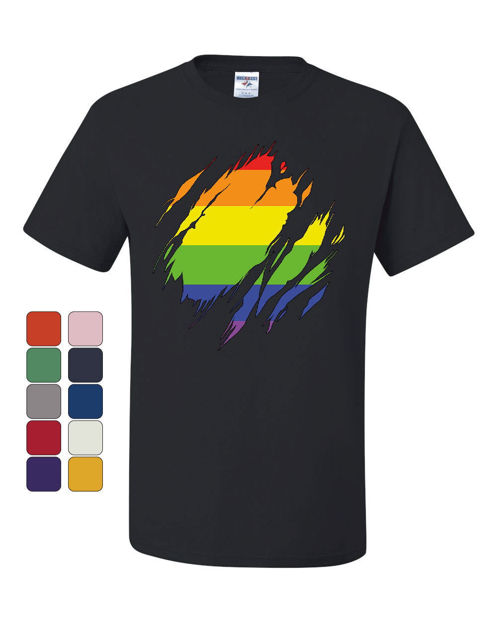 Ripped Gay Pride Rainbow Flag T-Shirt LGBTQ Love Wins Tee | eBay