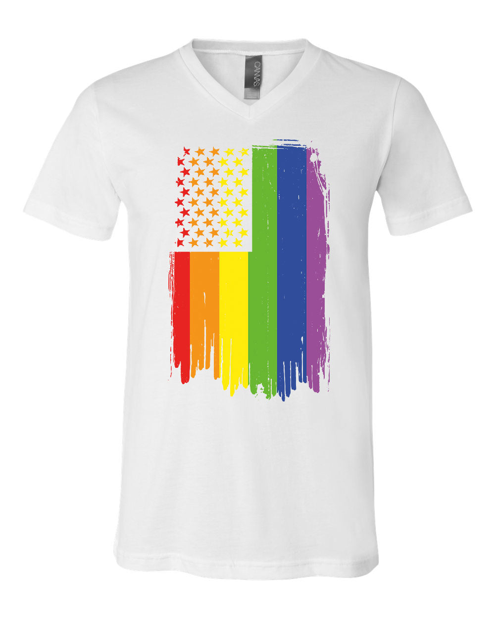 Distressed Gay Pride Rainbow Flag V-Neck T-Shirt LGBTQ Love Wins | eBay