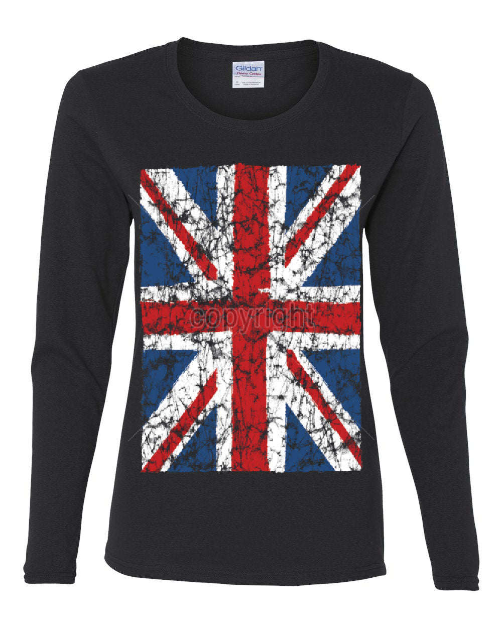Union Jack Long Sleeve T-Shirt United Kingdom Distressed British Flag ...