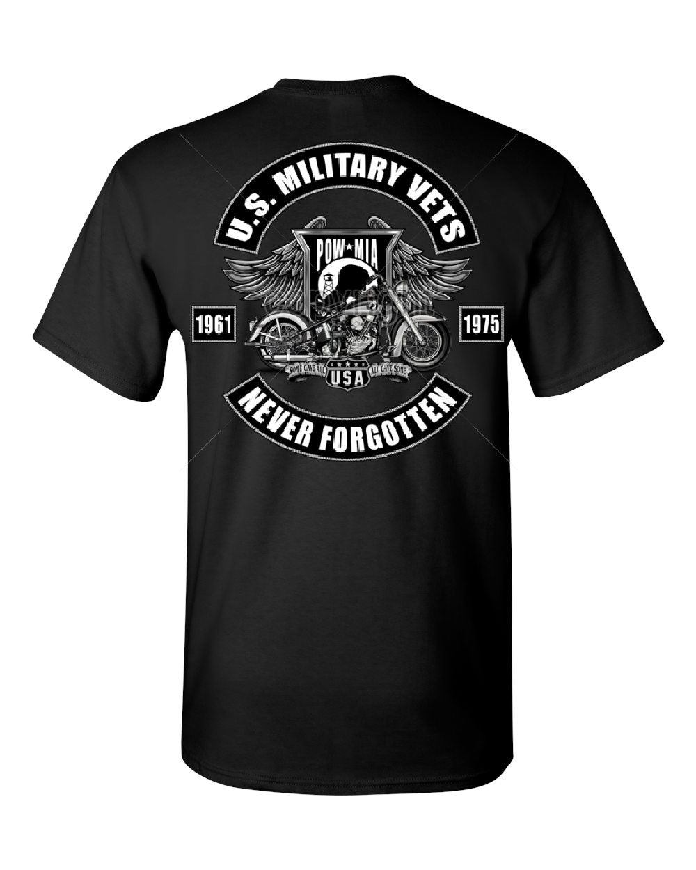 U.S. Military Vets Never Forgotten T-Shirt POW MIA Biker Tee Shirt | eBay