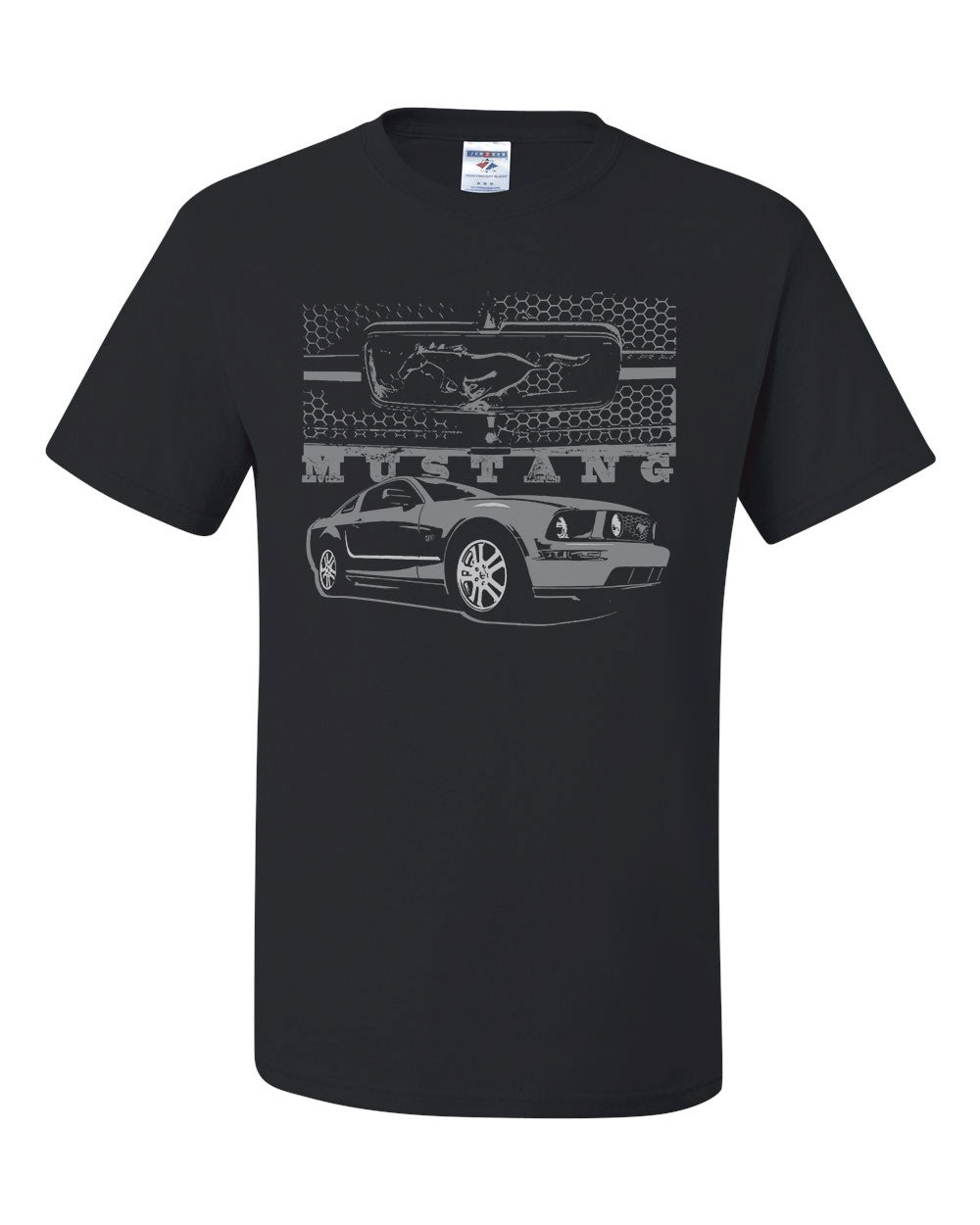FORD HONEYCOMB GRILLE T-Shirt Mustang Silhouette US Muscle Car Tee ...