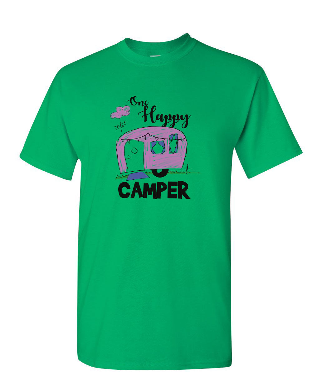 One Happy Camper T-Shirt RV Trailer Camping Nature Wilderness Mens Tee ...