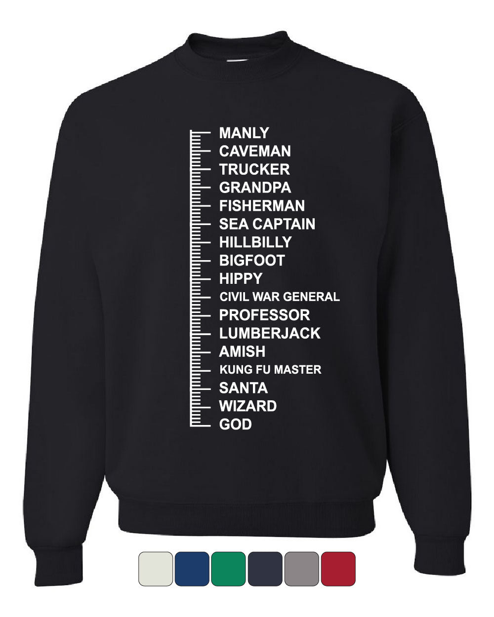 Beard Length Measuring Sweatshirt Funny Beard Ruler