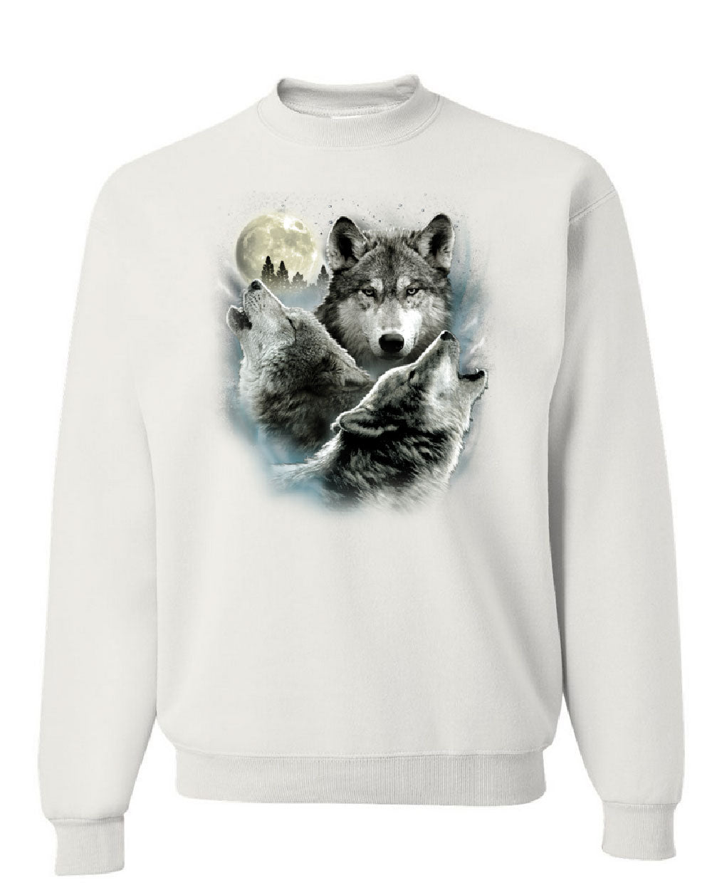 Howling Wolf Pack Sweatshirt Wild Wilderness Animals Nature Moon ...