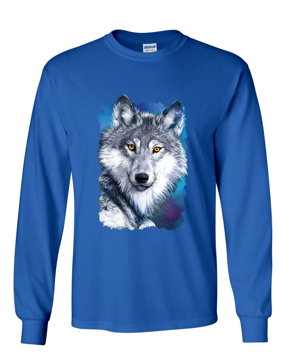 White Wolf Head Long Sleeve T-Shirt Into the Wild Wildlife Howl Wolf ...