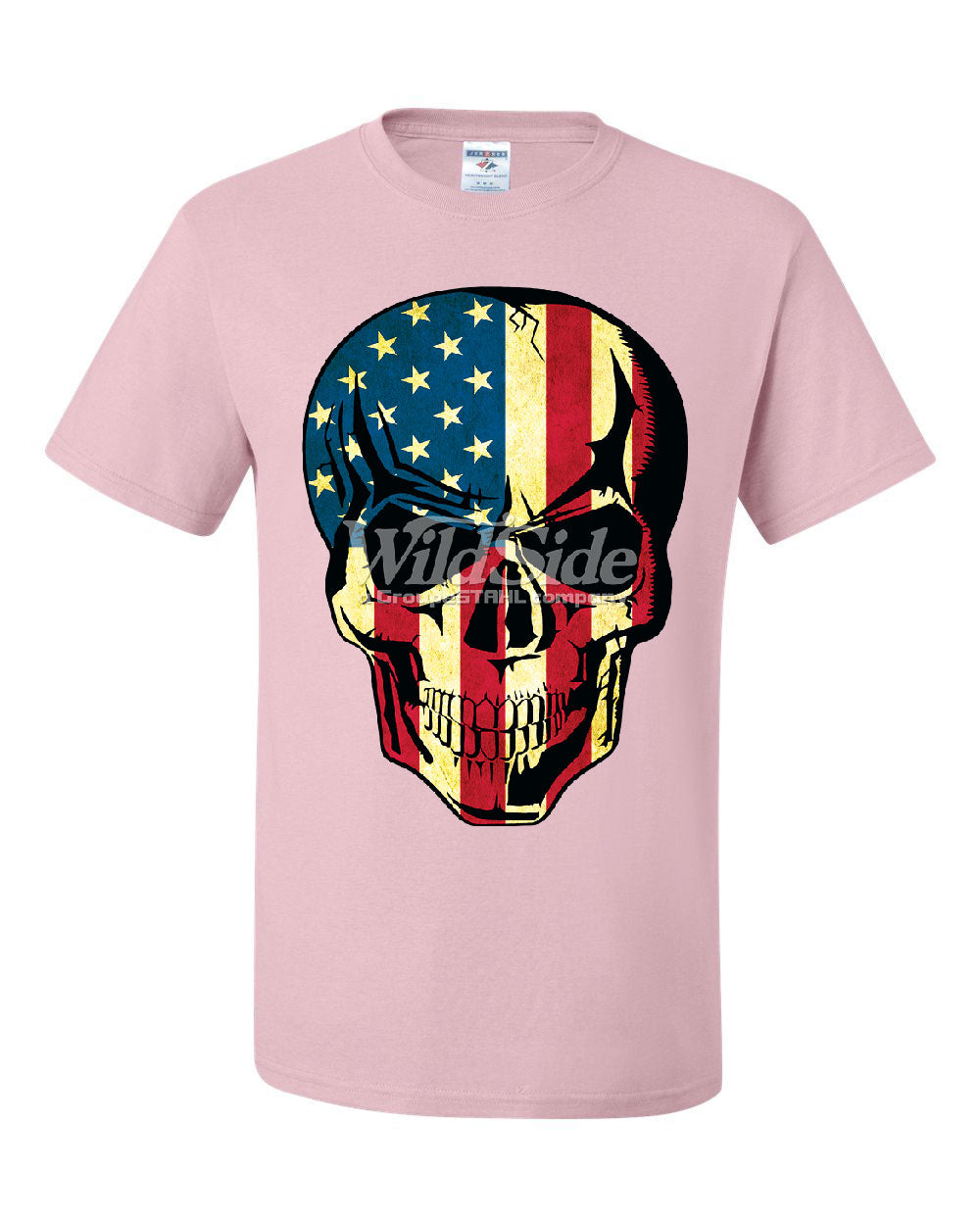 American Flag Skull T-Shirt Badass Stars And Stripes 4th of July Tee ...