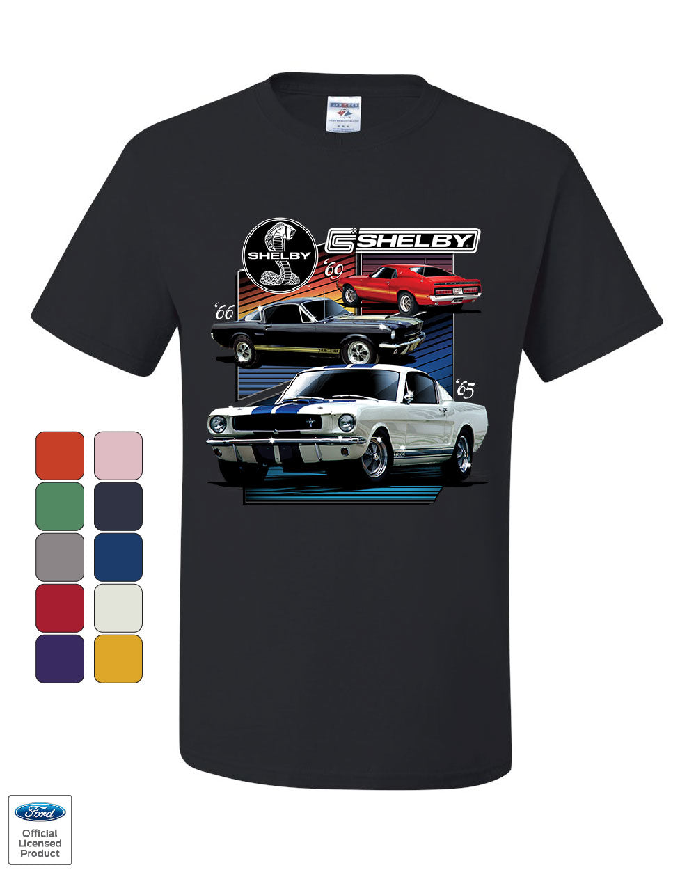 Ford Mustang 1969 Shelby GT350 GT500 T-Shirt American Muscle Car Tee ...