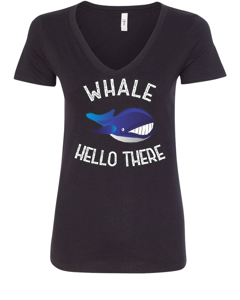 Whale Hello There Womens V Neck T Shirt Funny Wildlife Ocean Cute Pun Wordplay Ebay 