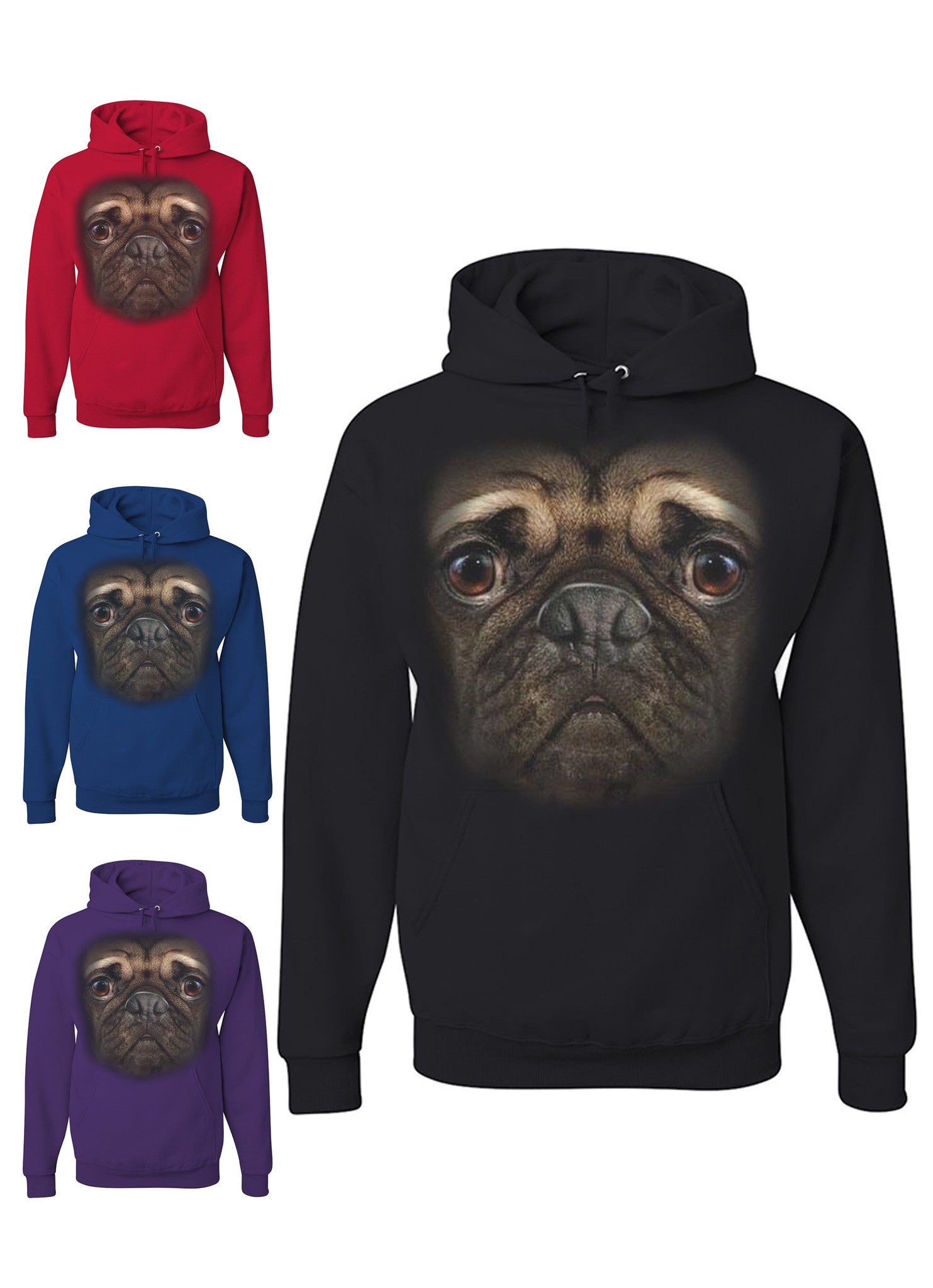 Funny Pug Hoodie Pug Face Cute Dog Pet Sweatshirt – Tee Hunt