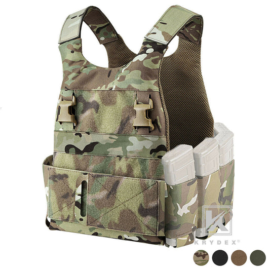 KRYDEX Low Vis Slick Plate Carrier Chest Rig 2 in 1 Placard Drop Pouch  Green