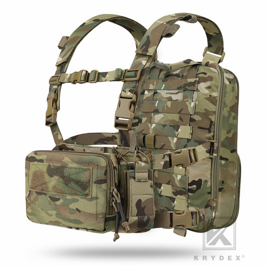 TOPTACPRO Tatcical Chest Rig Bag Chest Recon Bag MOLLE Adjustable Shou