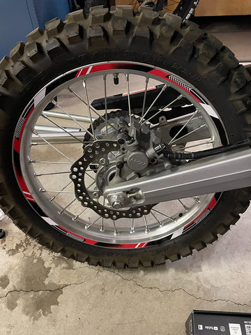 For Honda CRF300 RALLY 21 inch 18 inch Rim Wheel Stickers A01B ARROW Dirt Bike Rim Edge Stripes Red