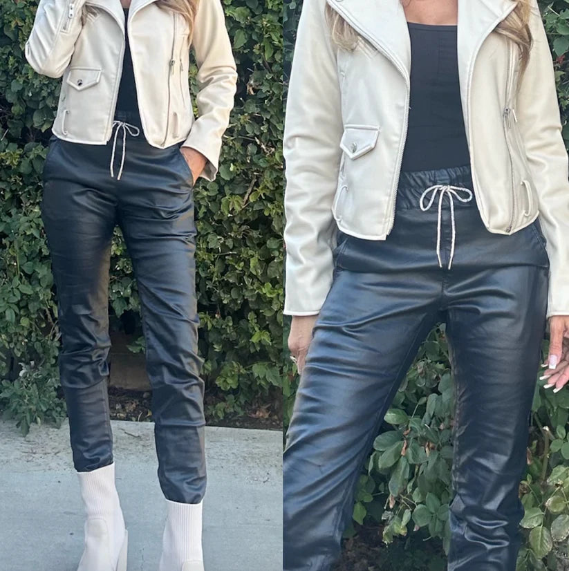 Shely Joggers - Vegan Blue With Crystal Tie