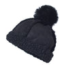 Thick Suede & Faux-Fur Hat With Pompom
