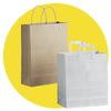 Custom Full Colour Printed White Twist Handle Paper Carrier Bags - 220mm x 100mm x 330mm