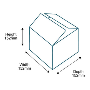 Single Wall Cardboard Boxes - 152mm x 152mm x 152mm Dimensions