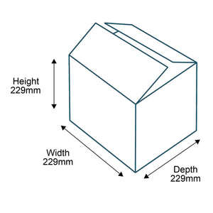 Single Wall Cardboard Boxes - 229mm x 229mm x 229mm Dimensions
