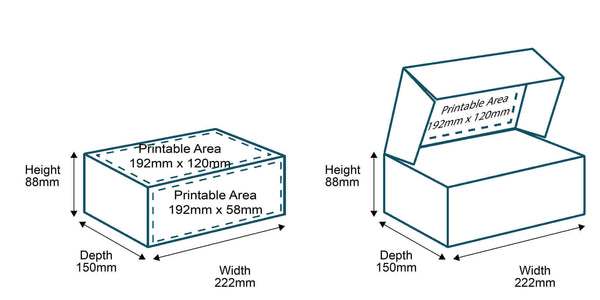 Custom Full Colour Printed Small Parcel Box Dimensions