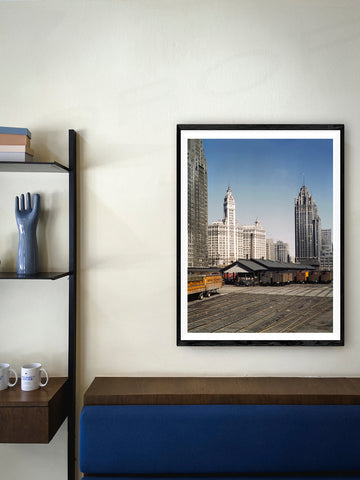 Framed print of a photograph that matches the decor of the room