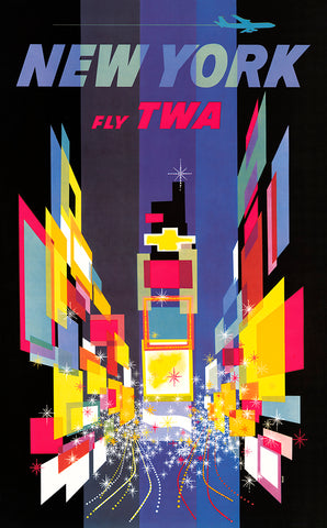 A TWA poster advertising travel to New York