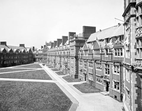 A vintage photograph of the campus of the University of Pennsylvania