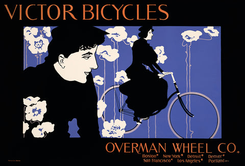 A vintage advertisement poster for Victor Bicycles
