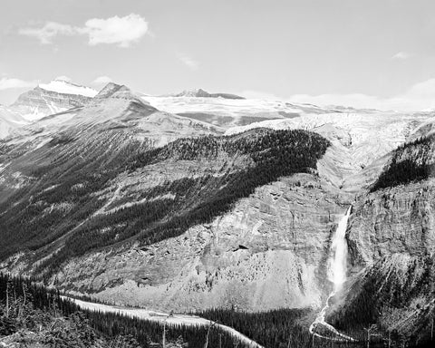 A vintage landscape image featuring Yoho Valley in British Columbia